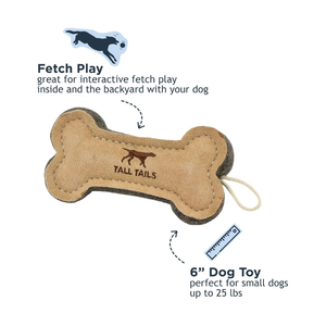 Tall Tails Natural Leather Bone Tug Toy for Dogs - 2
