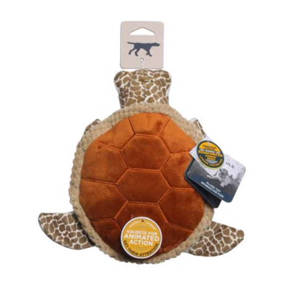 Tall Tails Animated Sea Turtle Plush Dog Toy with Moving Flippers