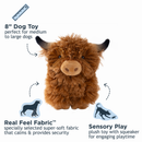 Tall Tails Plush Highland Cow Plush Squeaker Dog Toy - features