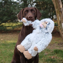 Tall Tails Plush Yeti Durable Squeaker Tug Dog Toy - with dog