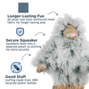 Tall Tails Plush Yeti Durable Squeaker Tug Dog Toy - Features