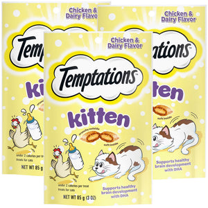 Temptations Chicken Flavor Crunchy & Soft Kitten Treats 3-pack