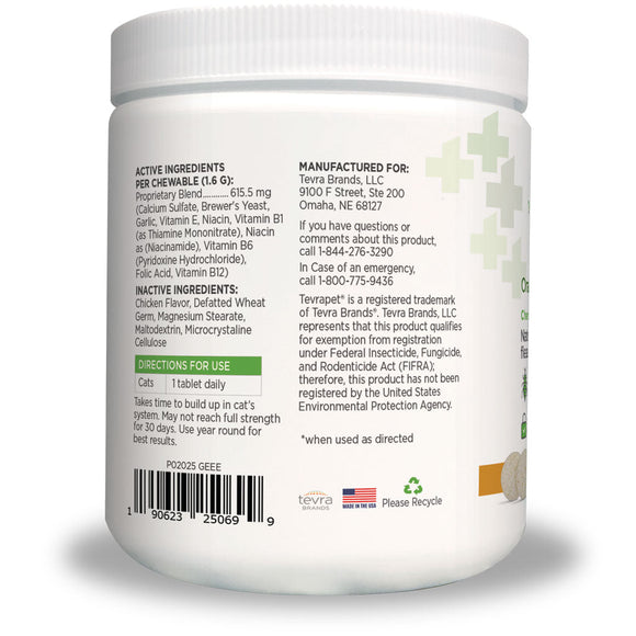 TevraPet Vetality Naturals Oral Flea & Tick Chews for Cats, Chicken Flavor