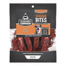 Package of The Butcher's Companion Sausage Bites dog treats with a dog on the label.