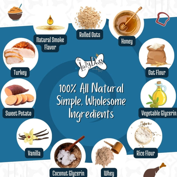 The Lazy Dog Cookie Co. Leftover Turkey Sandwich Turkey & Sweet Potato Treats For Dogs (5 oz)