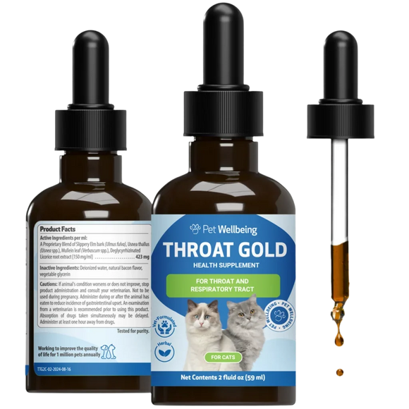 Throat Gold - Soothes Throat Irritation in Cats - 2-oz - Cat Supplements & Vitamins 1