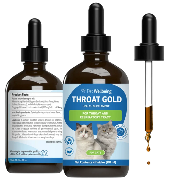 Throat Gold - Soothes Throat Irritation in Cats - 4-oz - Cat Supplements & Vitamins 3