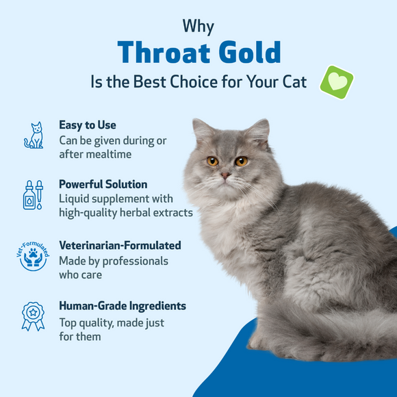 Throat Gold - Soothes Throat Irritation in Cats - Cat Supplements & Vitamins 6