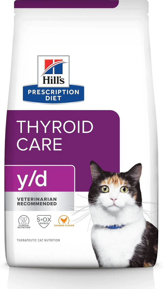 Hill's Prescription Diet y/d Thyroid Care Chicken Flavor Dry Cat Food