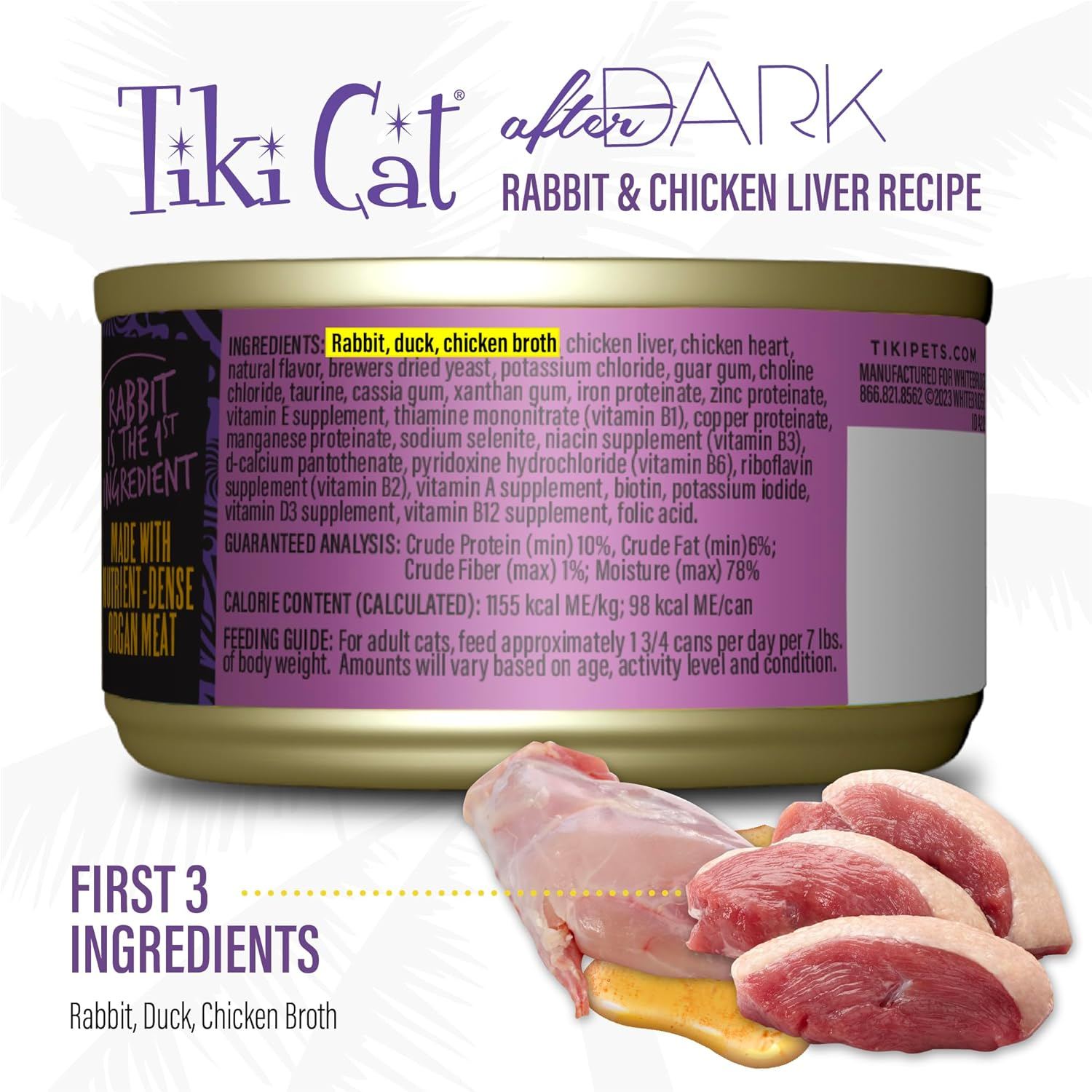 Tiki Cat After Dark Rabbit Pate Grain-Free Wet Food For Cats