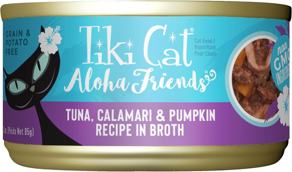 Tiki Cat Aloha Friends Tuna Calamari Pumpkin - 3 oz cans; case of 12 - Wet Cat Food 9