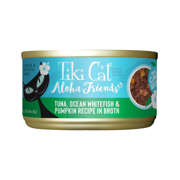 Tiki Cat Aloha Friends Tuna Ocean Whitefish Pumpkin - 3 oz cans; case of 12 - Wet Cat Food 10