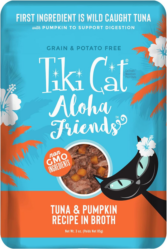 Tiki Cat Aloha Friends Tuna Pumpkin - 3 oz pouches; case of 12 - Cat Food 7