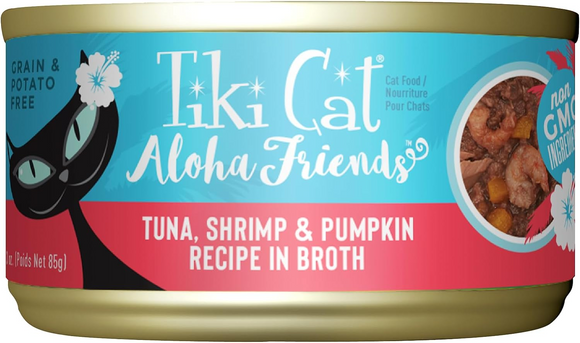 Tiki Cat Aloha Friends Tuna Shrimp Pumpkin - 3 oz cans; case of 12 - Wet Cat Food 6