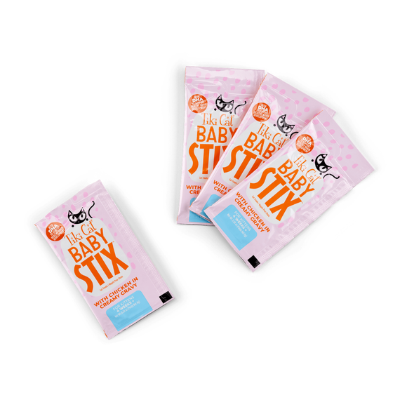 Tiki Cat Baby Stix Chicken in Creamy Gravy Wet Kitten Treats Jar (42 sachets) - Cat Treats 7