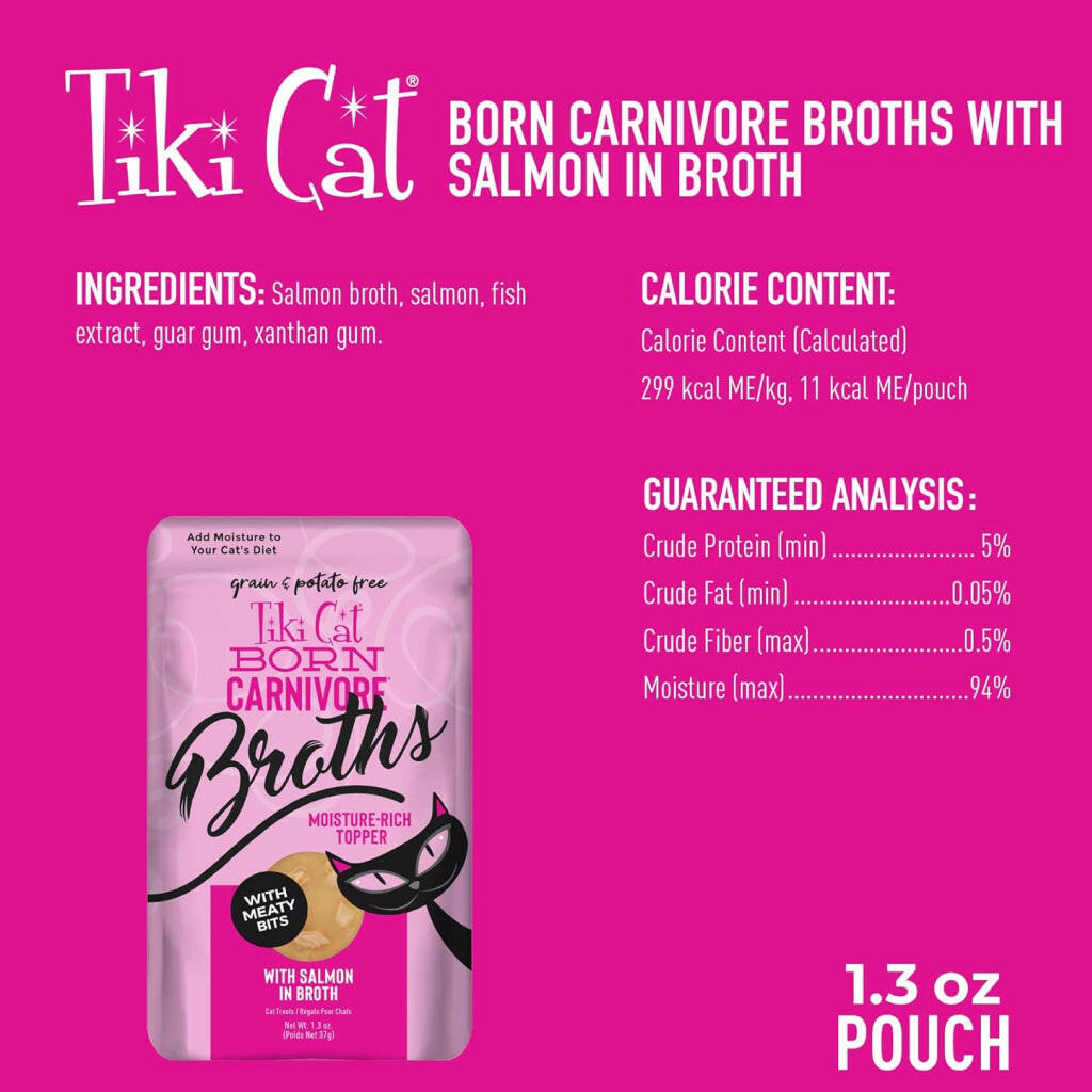 Tiki Cat Born Carnivore Broths Salmon in Broth Wet Cat Food