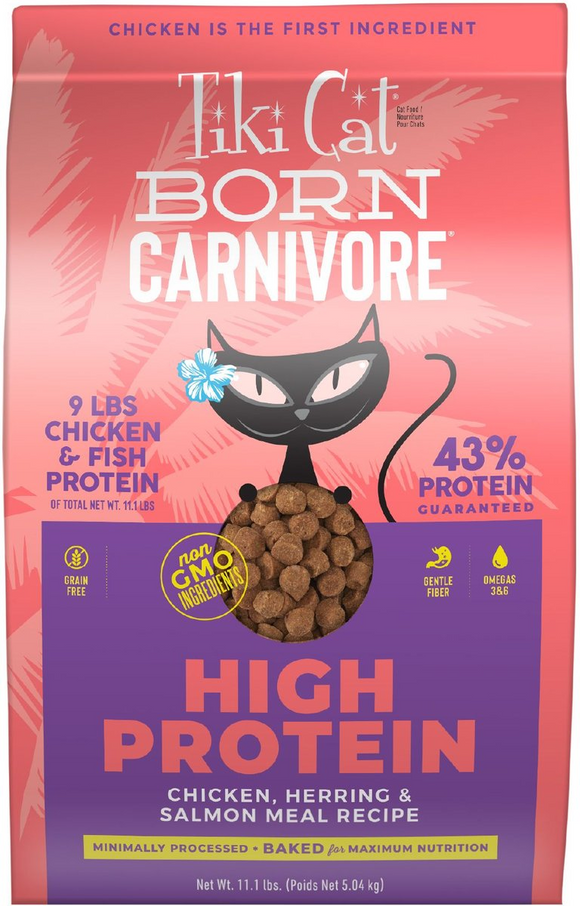 Tiki Cat Born Carnivore Chicken & Herring - 11.1 lb - Dry Cat Food 11