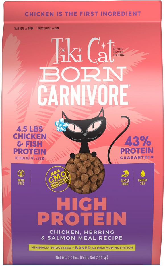 Tiki Cat Born Carnivore Chicken & Herring - 5.6 lb - Dry Cat Food 10