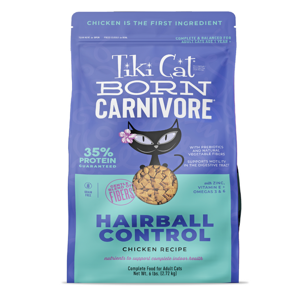 Tiki Cat Born Carnivore Hairball Control Chicken Recipe Dry Cat Food - 6 lb - Dry Cat Food 1