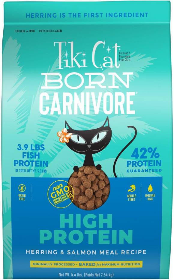 Tiki Cat Born Carnivore Herring & Salmon - 5.6 lb - Dry Cat Food 10