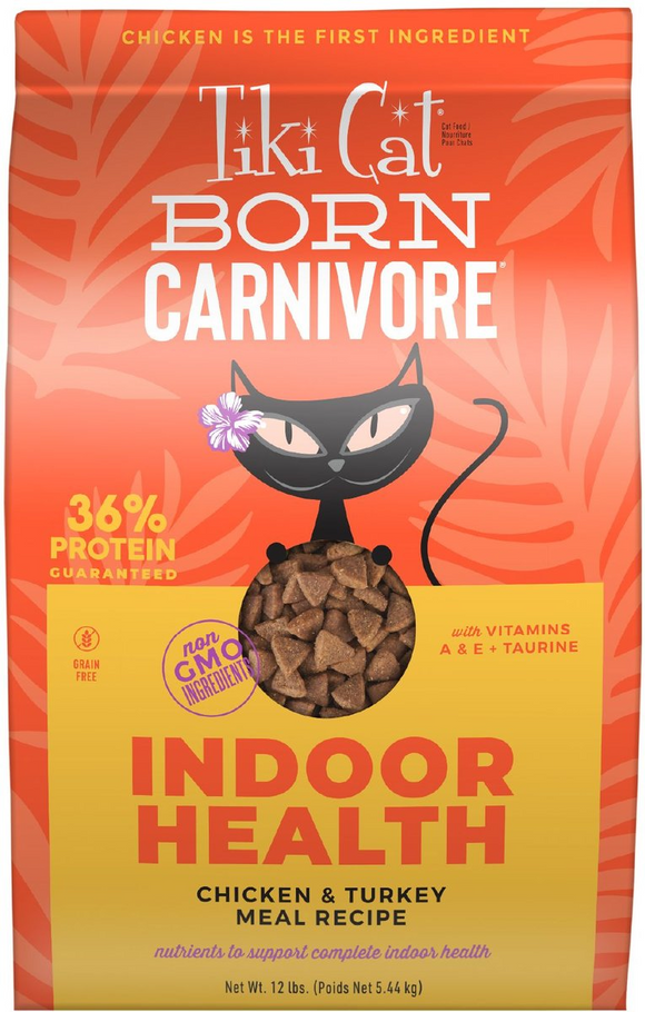Tiki Cat Born Carnivore Indoor Health Chicken & Turkey Meal Dry Food for Cats - 12 lb - Dry Cat Food 1