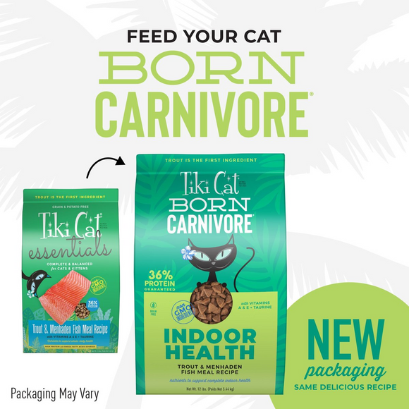 Tiki Cat Born Carnivore Indoor Trout & Menhaden - Dry Cat Food 3