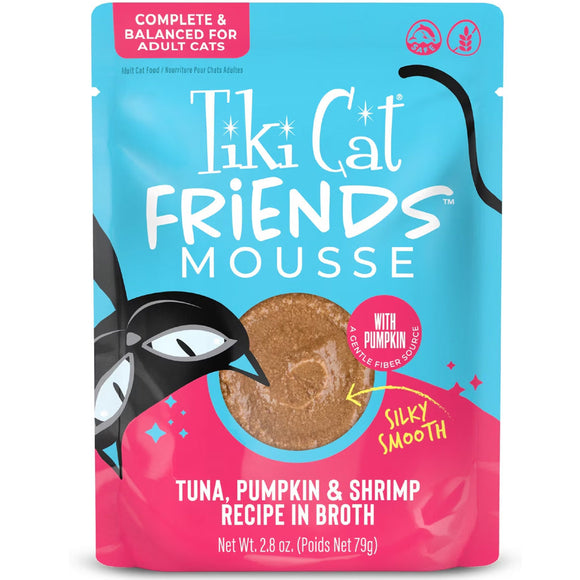 Tiki Cat Friends Mousse in Broth Grain-Free Wet Cat Food 2.5-oz case of 12 - Tuna, Pumpkin & Shrimp - Cat Food 19