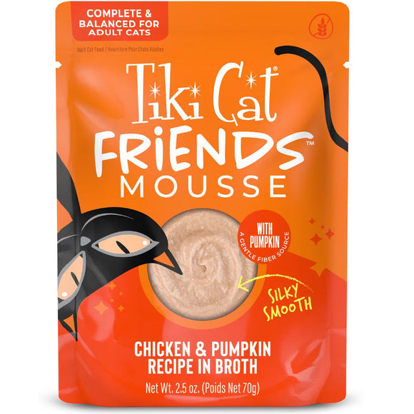 Tiki Cat Friends Mousse in Broth Grain-Free Wet Cat Food 2.5-oz case of 12 - Chicken & Pumpkin - Cat Food 5