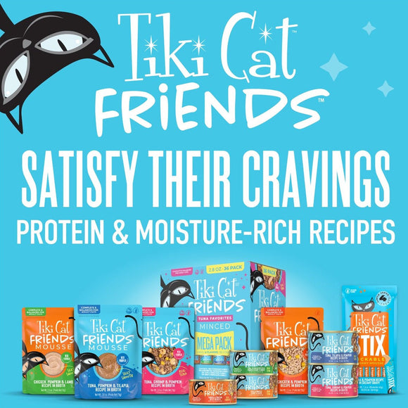 Tiki Cat Friends Mousse in Broth Grain-Free Wet Cat Food 2.5-oz case of 12 - Cat Food 7