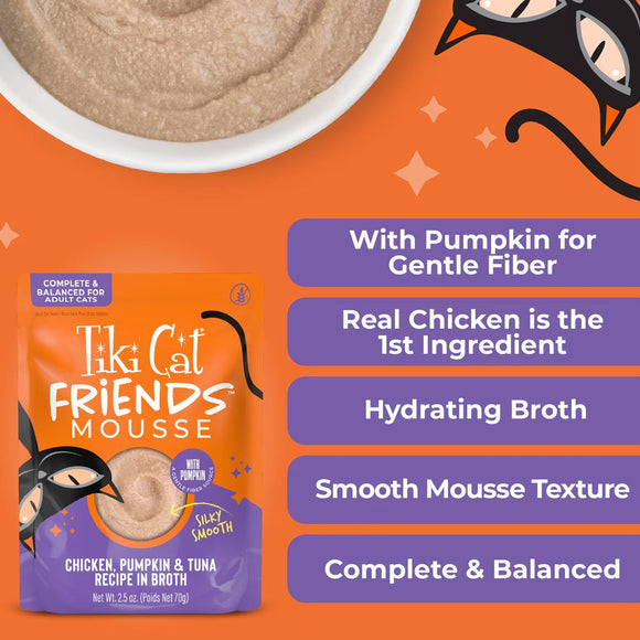 Tiki Cat Friends Mousse in Broth Grain-Free Wet Cat Food 2.5-oz case of 12 - Cat Food 38