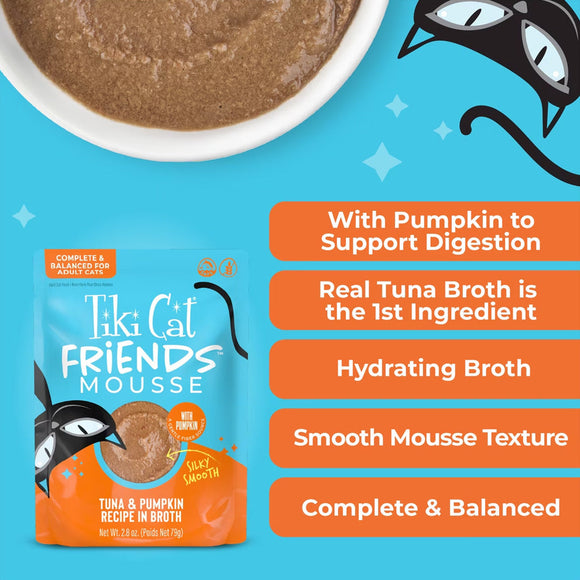 Tiki Cat Friends Mousse in Broth Grain-Free Wet Cat Food 2.5-oz case of 12 - Cat Food 14