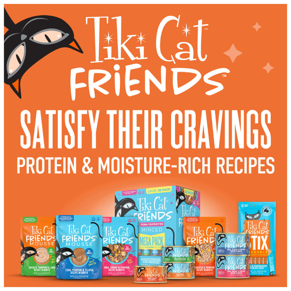 Tiki Cat Friends Stix Chicken & Pumpkin Recipe in Creamy Gravy Lickable Cat Treats (0.4 oz x 4 servings) - Cat Treats 10