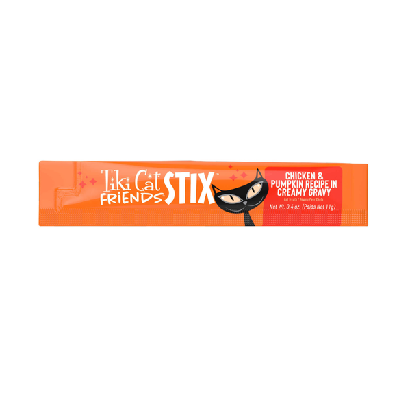 Tiki Cat Friends Stix Chicken & Pumpkin Recipe in Creamy Gravy Lickable Cat Treats (0.4 oz x 4 servings) - Cat Treats 9