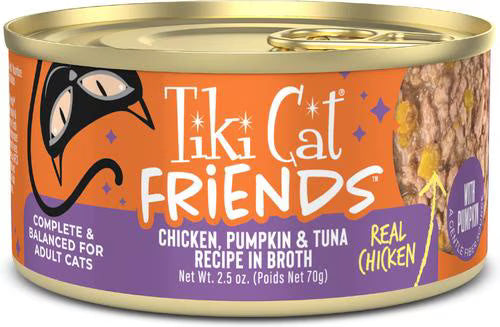 Tiki Cat Friends Wet Cat Food 2.5-oz pouch case of 12 - Chicken, Pumpkin & Tuna - Cat Food 3