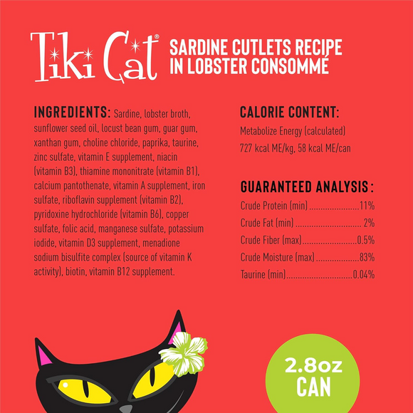 Tiki Cat Grill Sardine Cutlets in Lobster Consomme Grain-Free Canned Food For Cats