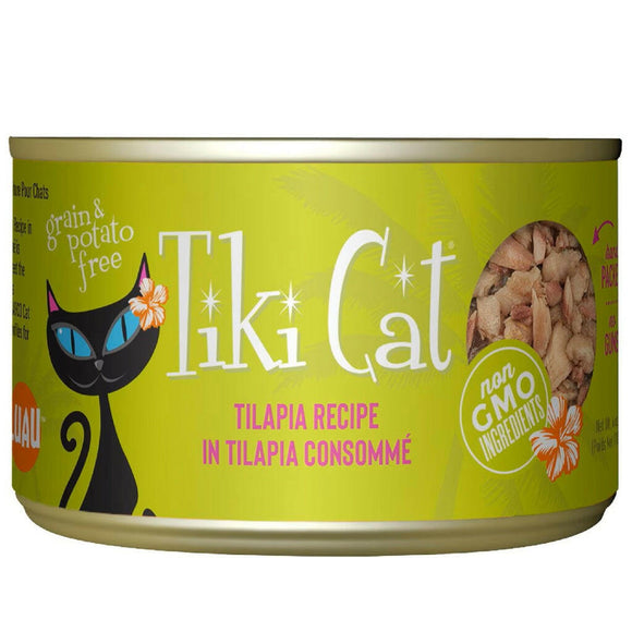 Tiki Cat Luau Tilapia in Tilapia Consomme Grain-Free Canned Food For Cats (6 oz x 8 cans) - Cat Food 1