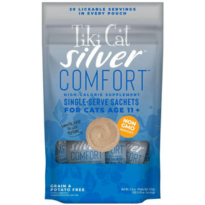 Tiki Cat Silver Comfort Chicken &amp; Chicken Liver Recipe Grain-Free Wet Food For Cats (0.28 oz x 20 pouches)
