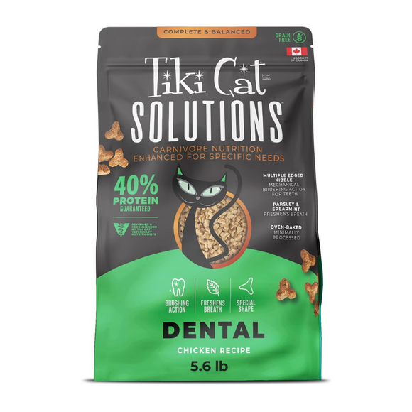 Tiki Cat Solutions Dental Grain Free Chicken Recipe Dry Cat Food - 5.6 lb - Cat Food 5