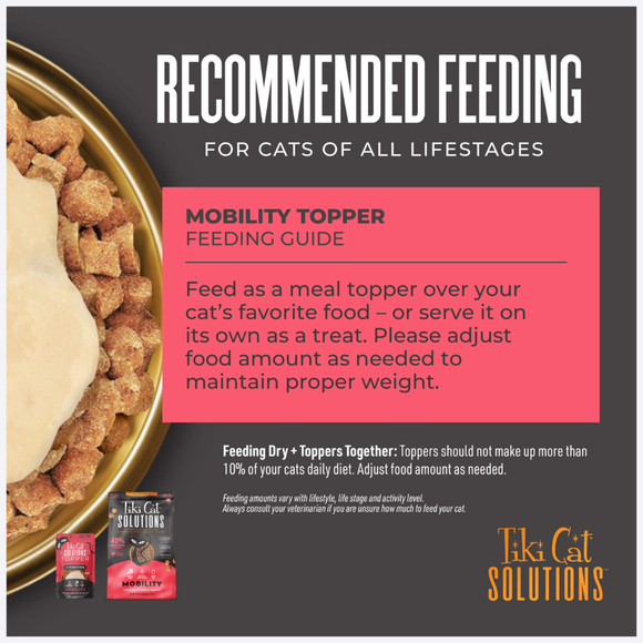 Tiki Cat Solutions + Function Mousse Mobility Chicken Recipe Food Topper for Cats (1.5 oz x 12 pouches) - Cat Food 5