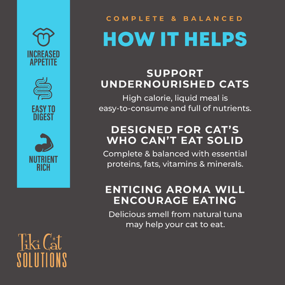 Tiki Cat Solutions Liquid Meal Replacer Tuna in Goat’s Milk for Cats (6 oz x 6 pouches) - Cat Food 2