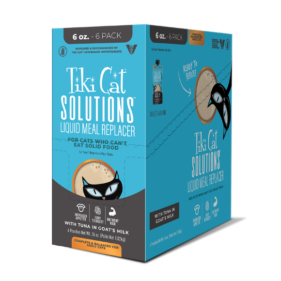 Tiki Cat Solutions Liquid Meal Replacer Tuna in Goat’s Milk for Cats (6 oz x 6 pouches) - Cat Food 11