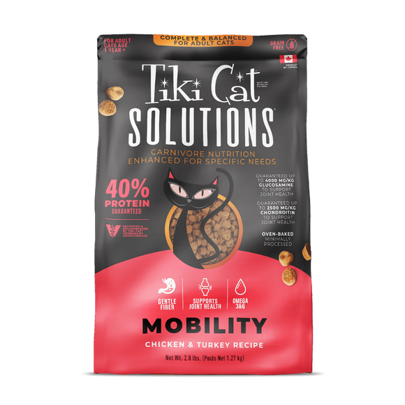 Tiki Cat Solutions Mobility Grain Free Chicken & Turkey Recipe Dry Cat Food (2.8 lb) - Cat Food 1