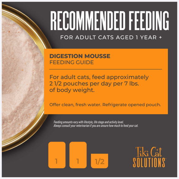 Tiki Cat Solutions Mousse Digestion Chicken & Egg Recipe in Broth Wet Cat Food (2.4 oz x 12 pouches) - Cat Food 5