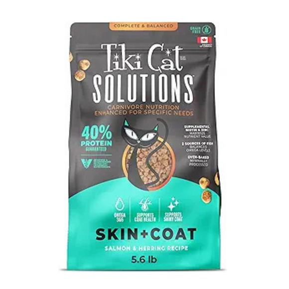 Tiki Cat Solutions Skin & Coat Grain Free Salmon & Herring Recipe Dry Cat Food - 5.6 lb - Cat Food 7