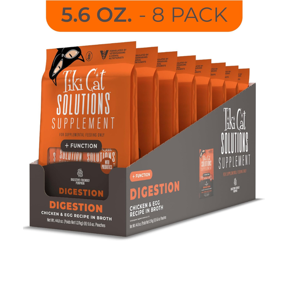 Tiki Cat Solutions Supplement Digestion Chicken & Egg Recipe in Broth for Cats (0.28 oz x 20 sachets) - Cat Food 3