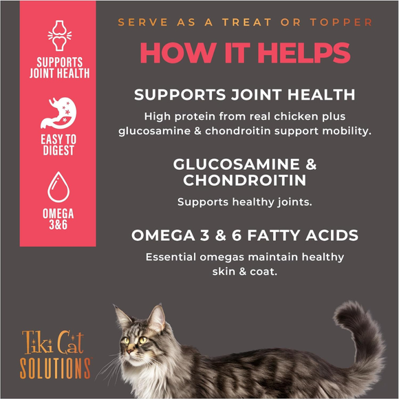 Tiki Cat Solutions Supplement Mobility Chicken Recipe in Broth for Cats (0.28 oz x 20 sachets) - Cat Food 5