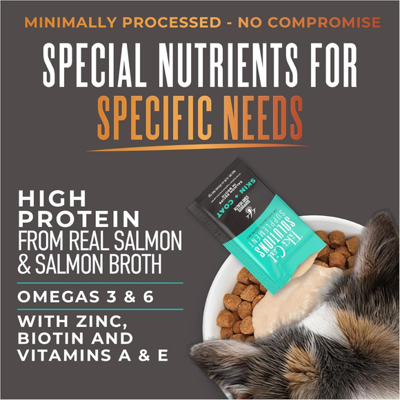 Tiki Cat Solutions Supplement Skin & Coat Salmon Recipe in Broth for Cats (0.28 oz x 20 Sachets) - Cat Food 2
