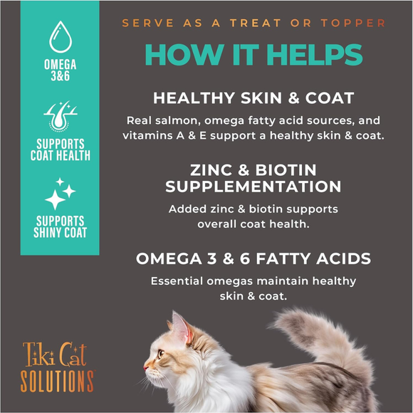 Tiki Cat Solutions Supplement Skin & Coat Salmon Recipe in Broth for Cats (0.28 oz x 20 Sachets) - Cat Food 5