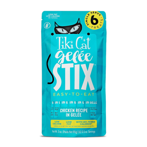 Tiki Cat Stix Gelee Low Calorie Wet Cat Treats (0.5 oz x 6 tubes) - Chicken - Cat Treats 1