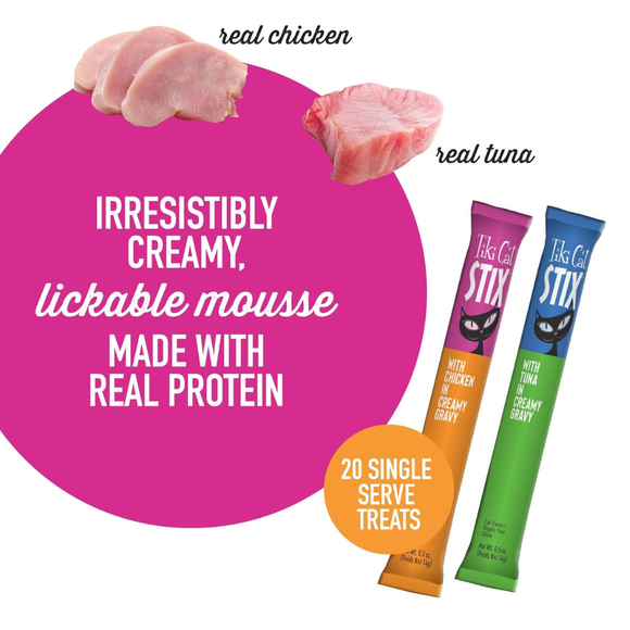 Tiki Cat Stix Lickable Wet Cat Treats Variety Pack (0.5 oz x 20 tubes) - Cat Treats 2